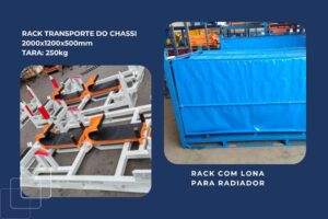 Rack metálico industrial TRANSPORTE DO CHASSI E RACK PARA RADIADOR