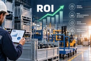 ROI em equipamentos metalmecânicos aplicado à armazenagem e movimentação na logística industrial.